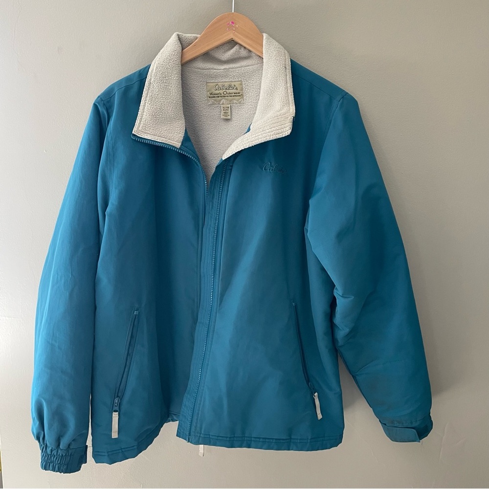 Vintage Cabelas Jacket / Teal / Fleece Lined